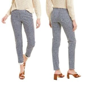 J McLaughlin - Lexi Geometric blue & white stretch jeans - mid rise - size 8